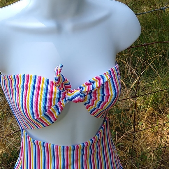 Onia Marie one piece micro striped swim suit - Picture 3 of 12